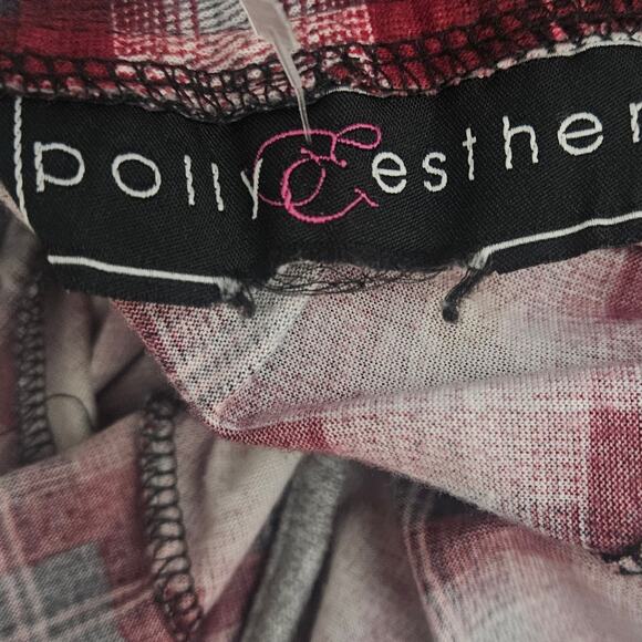 Plaid Flannel Open Front Hooded Top Size Smal - Picture 3 of 3